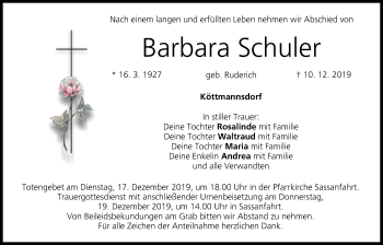 Anzeige von Barbara Schuler von MGO