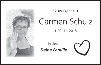 Anzeige von Carmen Schulz von MGO