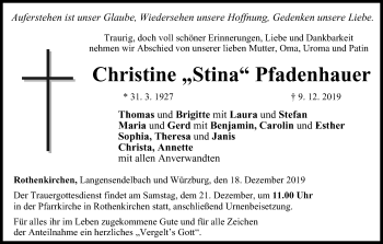 Anzeige von Christine Pfadenhauer von MGO