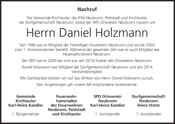 Anzeige von Daniel Holzmann von MGO
