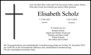 Anzeige von Elisabeth Scholz von MGO
