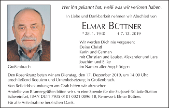 Anzeige von Elmar Büttner von MGO