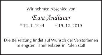 Anzeige von Ewa Andlauer von MGO