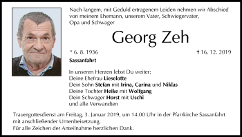 Anzeige von Georg Zeh von MGO