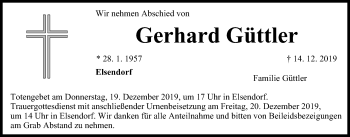 Anzeige von Gerhard Güttler von MGO