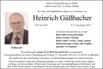 Anzeige von Heinrich Güßbacher von MGO