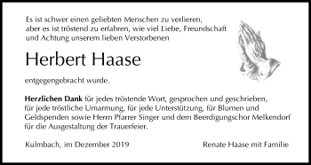 Anzeige von Herbert Haase von MGO