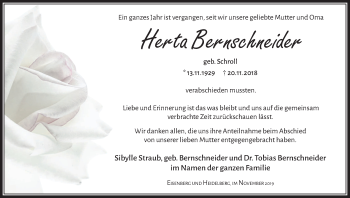 Anzeige von Herta Bernschneider von MGO