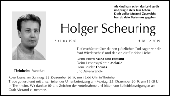 Anzeige von Holger Scheuring von MGO