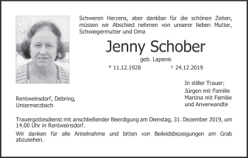 Anzeige von Jenny Schober von MGO