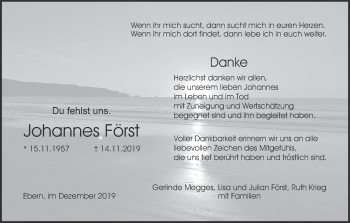 Anzeige von Johannes Först von MGO