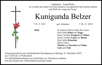 Anzeige von Kunigunda Belzer von MGO