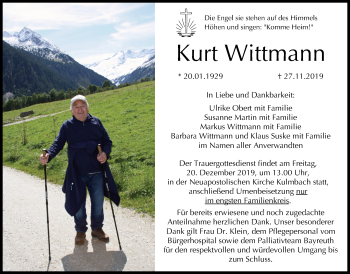 Anzeige von Kurt Wittmann von MGO