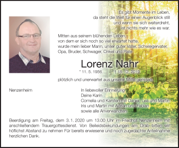 Anzeige von Lorenz Nahr von MGO