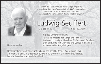 Anzeige von Ludwig Seuffert von MGO