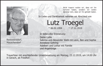 Anzeige von Lutz Troegel von MGO