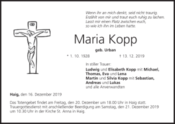 Anzeige von Maria Kopp von MGO