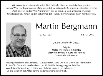 Anzeige von Martin Bergmann von MGO