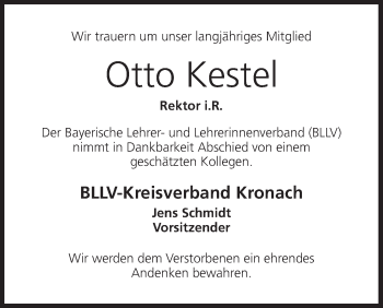 Anzeige von Otto Kestel von MGO