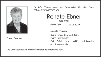 Anzeige von Renate Ebner von MGO