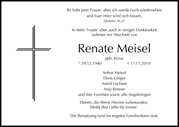 Anzeige von Renate Meisel von MGO