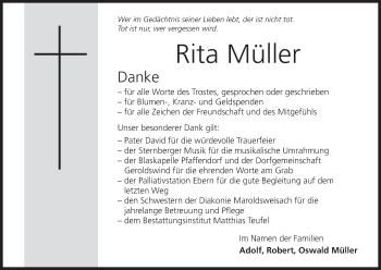 Anzeige von Rita Müller von MGO