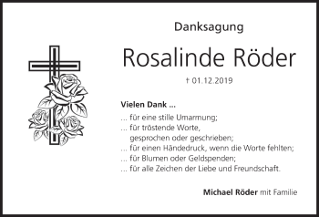 Anzeige von Rosalinde Röder von MGO