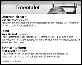 Anzeige von Totentafel vom 12.12.2019 von MGO