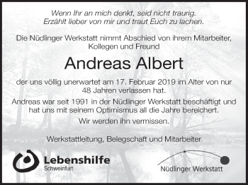 Anzeige von Andreas Albert von MGO