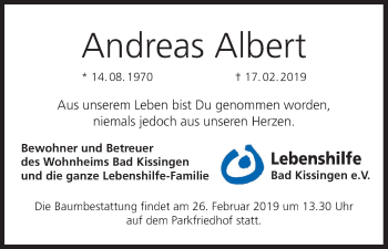 Anzeige von Andreas Albert von MGO