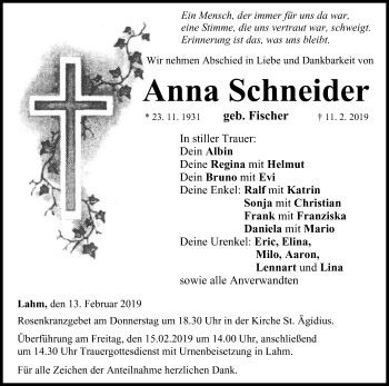 Anzeige von Anna Schneider von MGO