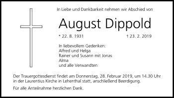 Anzeige von August Dippold von MGO