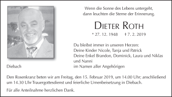 Anzeige von Dieter Roth von MGO