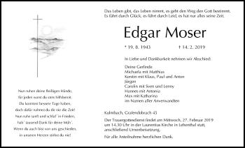 Anzeige von Edgar Moser von MGO