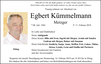 Anzeige von Egbert Kümmelmann von MGO