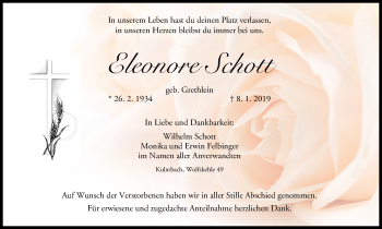 Anzeige von Eleonore Schott von MGO
