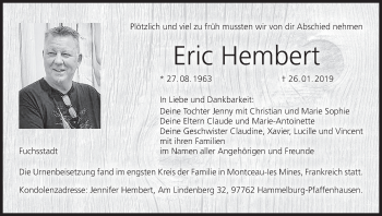 Anzeige von Eric Hembert von MGO