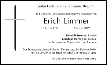 Anzeige von Erich Limmer von MGO