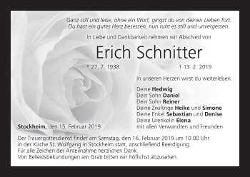 Anzeige von Erich Schnitter von MGO