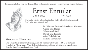 Anzeige von Ernst Ennulat von MGO