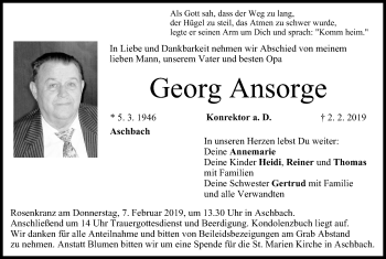 Anzeige von Georg Ansorge von MGO
