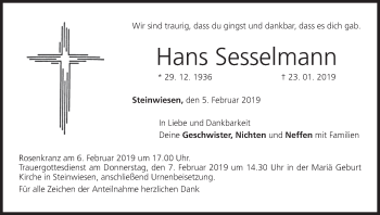 Anzeige von Hans Sesselmann von MGO