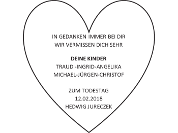 Anzeige von Hedwig  Jureczek von MGO