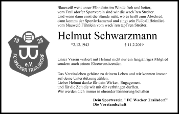 Anzeige von Helmut Schwarzmann von MGO