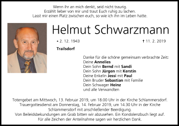 Anzeige von Helmut Schwarzmann von MGO