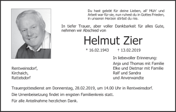 Anzeige von Helmut Zier von MGO