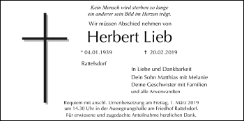 Anzeige von Herbert Lieb von MGO