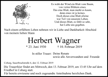 Anzeige von Herbert Wagner von MGO