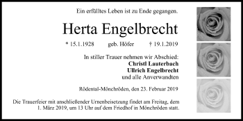Anzeige von Herta Engelbrecht von MGO