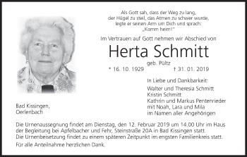 Anzeige von Herta Schmitt von MGO